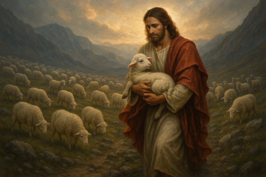 jesus, shepherd, lost sheep, 99 sheep, christian art, parable, love, redemption, biblical mountains, spiritual, grace, faith, savior, divine love, christian inspiration, mercy, pastoral, sacrifice gospel, forgiveness, devotion, peace, santo, bible verse, christ, compassionate